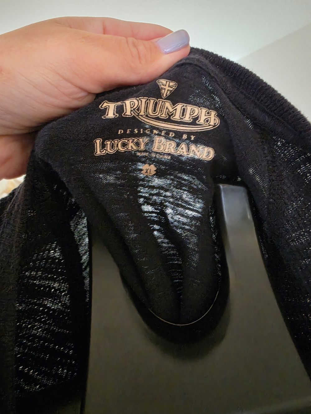 ποΈ Triumph Motorcycles Lucky Brand Black Thermal Long Sleeve Top π€ - Picture 2 of 2
